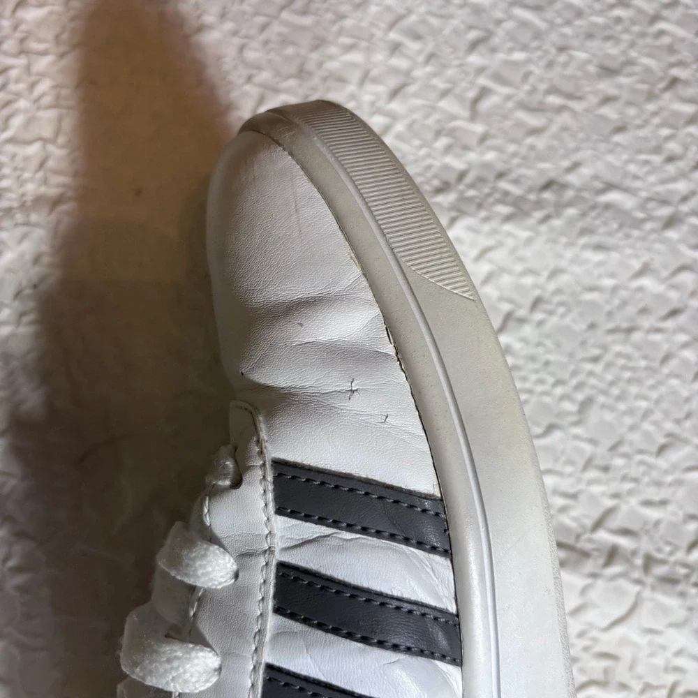 K-Swiss‎ Court Cheswick White Gray Leather Classic Retro Tennis Sneakers|Wmns 10